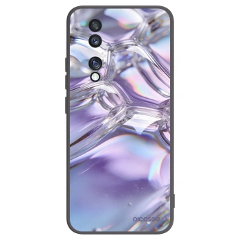 Picasee Μαύρη θήκη σιλικόνης για Honor 70 - Iridescent bubbles