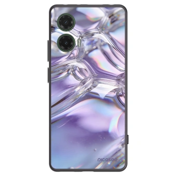 Picasee Μαύρη θήκη σιλικόνης για Motorola Moto G35 5G - Iridescent bubbles