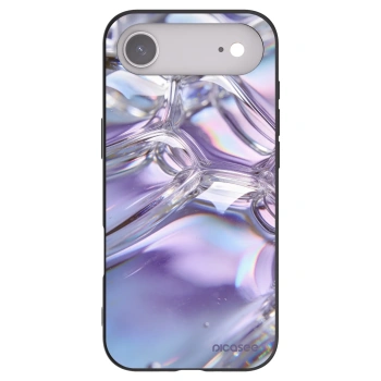 Picasee Μαύρη θήκη σιλικόνης για Apple iPhone Air - Iridescent bubbles