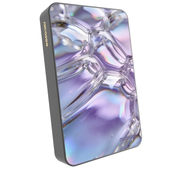 Picasee Powerbank με MagSafe 10 000 mAh Γκρί - Iridescent bubbles