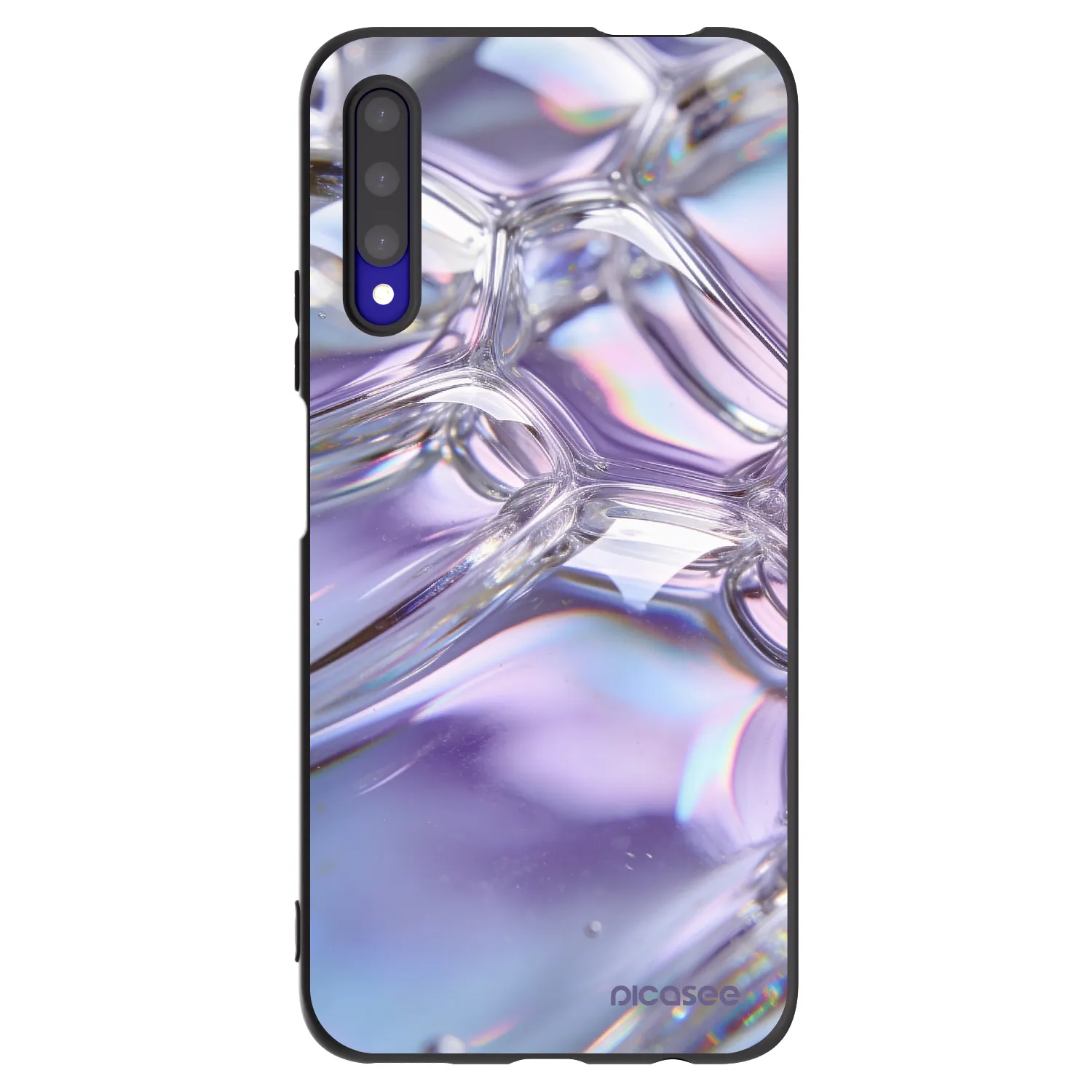Picasee Μαύρη θήκη σιλικόνης για Honor 9X Pro - Iridescent bubbles