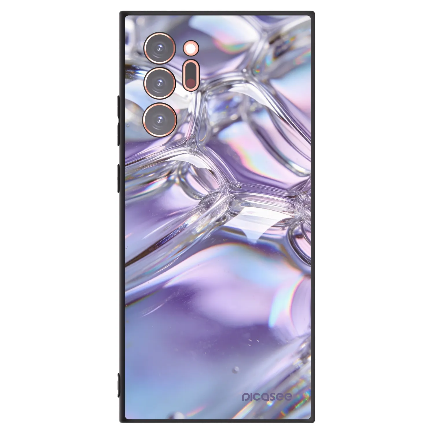 Picasee Μαύρη θήκη σιλικόνης για Samsung Galaxy Note 20 Ultra - Iridescent bubbles