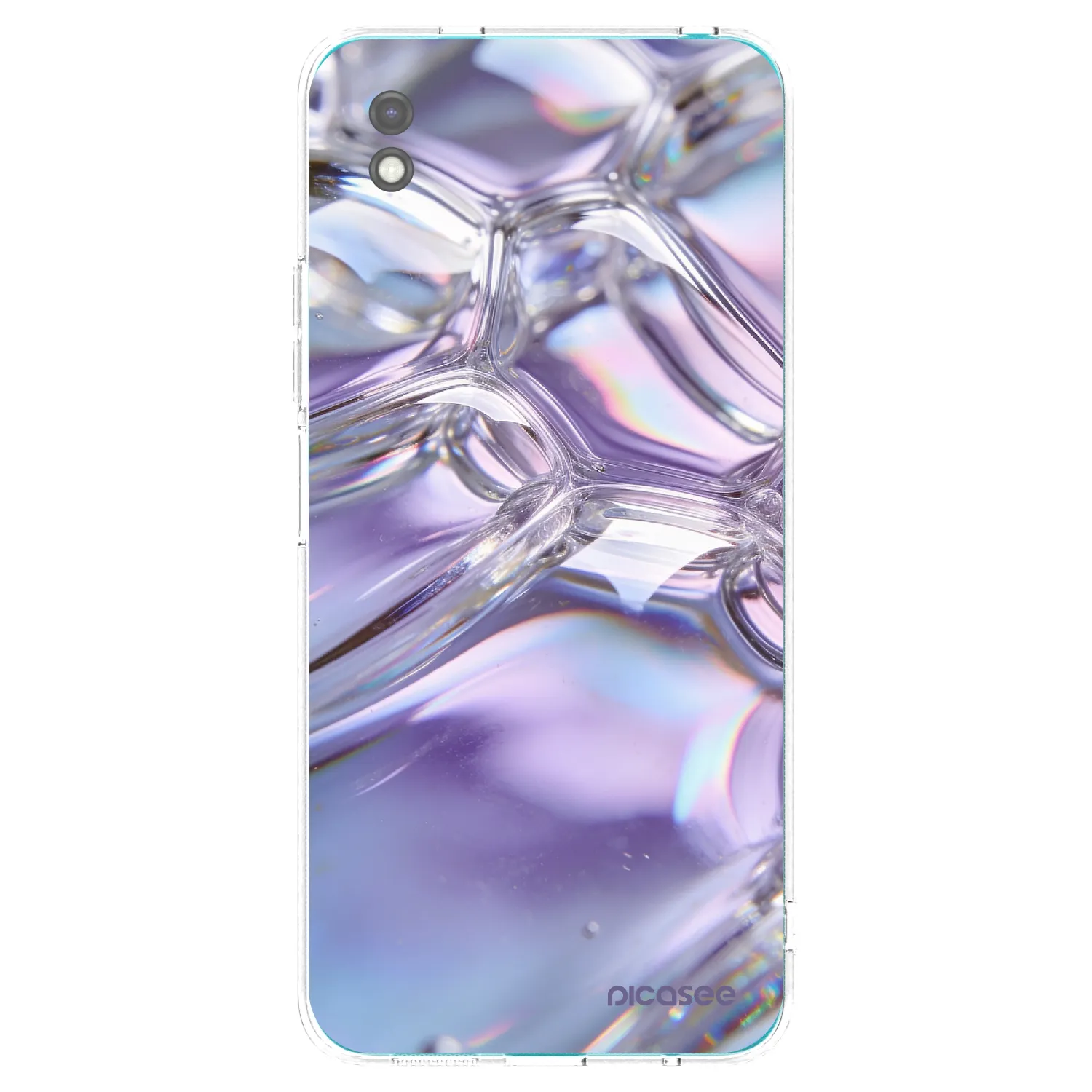 Picasee Μαύρη θήκη σιλικόνης για Xiaomi Redmi 9A - Iridescent bubbles