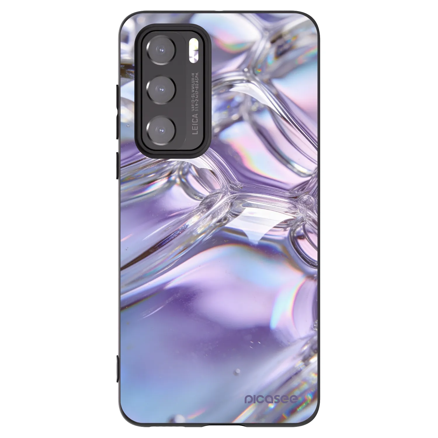 Picasee Μαύρη θήκη σιλικόνης για Huawei P40 - Iridescent bubbles
