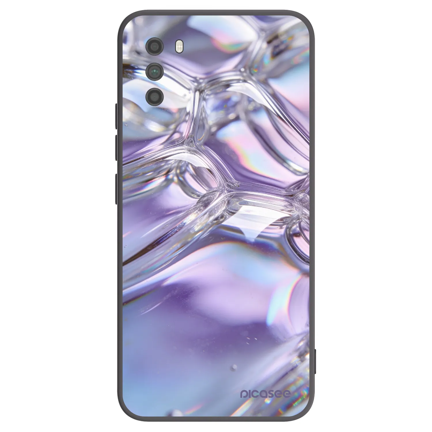 Picasee Μαύρη θήκη σιλικόνης για Xiaomi Poco M3 - Iridescent bubbles