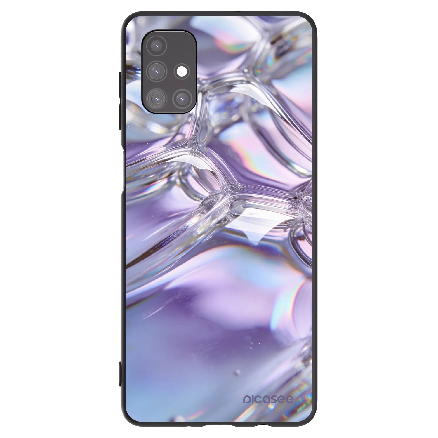 Picasee Μαύρη θήκη σιλικόνης για Samsung Galaxy M51 M515F - Iridescent bubbles