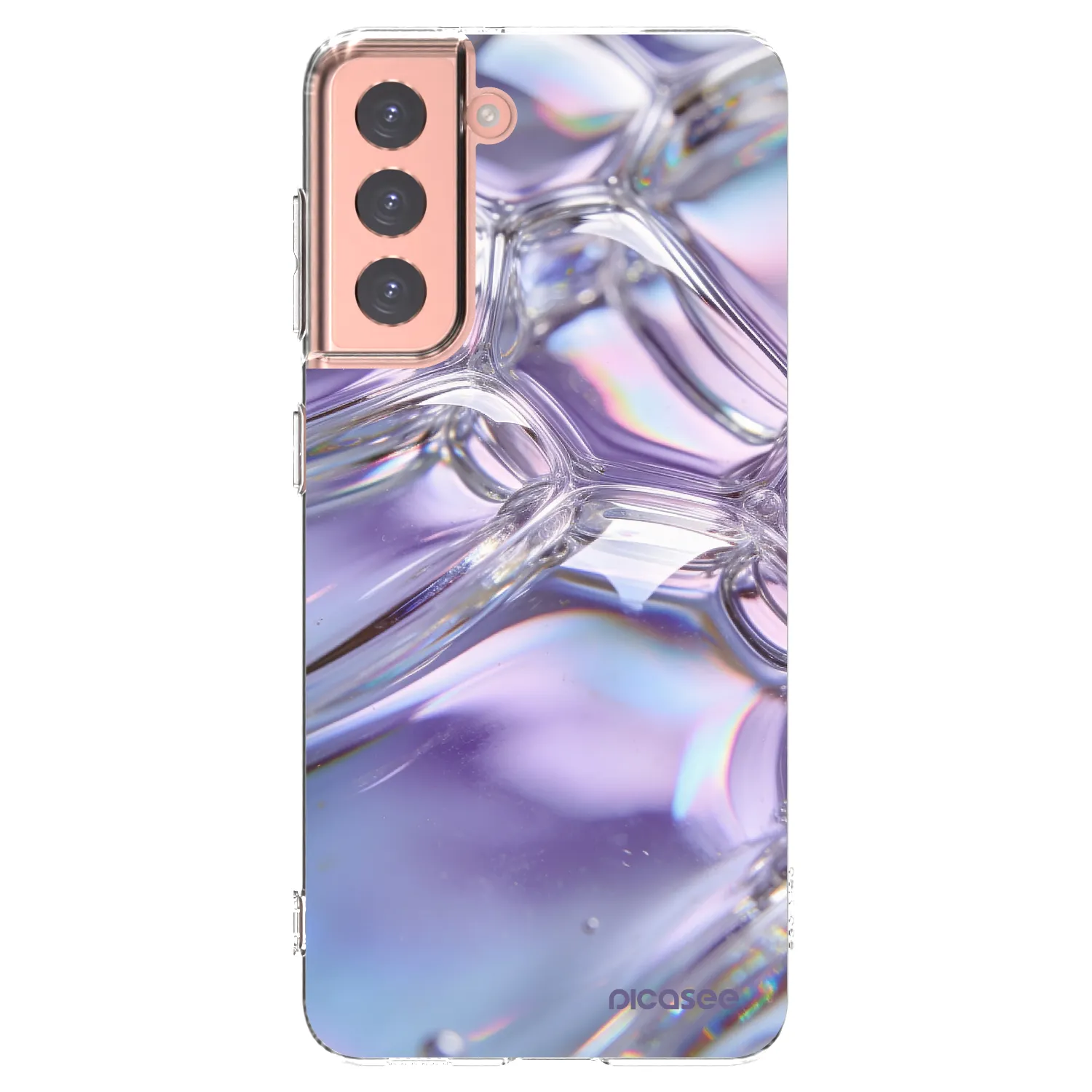 Picasee διαφανής θήκη σιλικόνης Samsung Galaxy S21 5G G991B - Iridescent bubbles