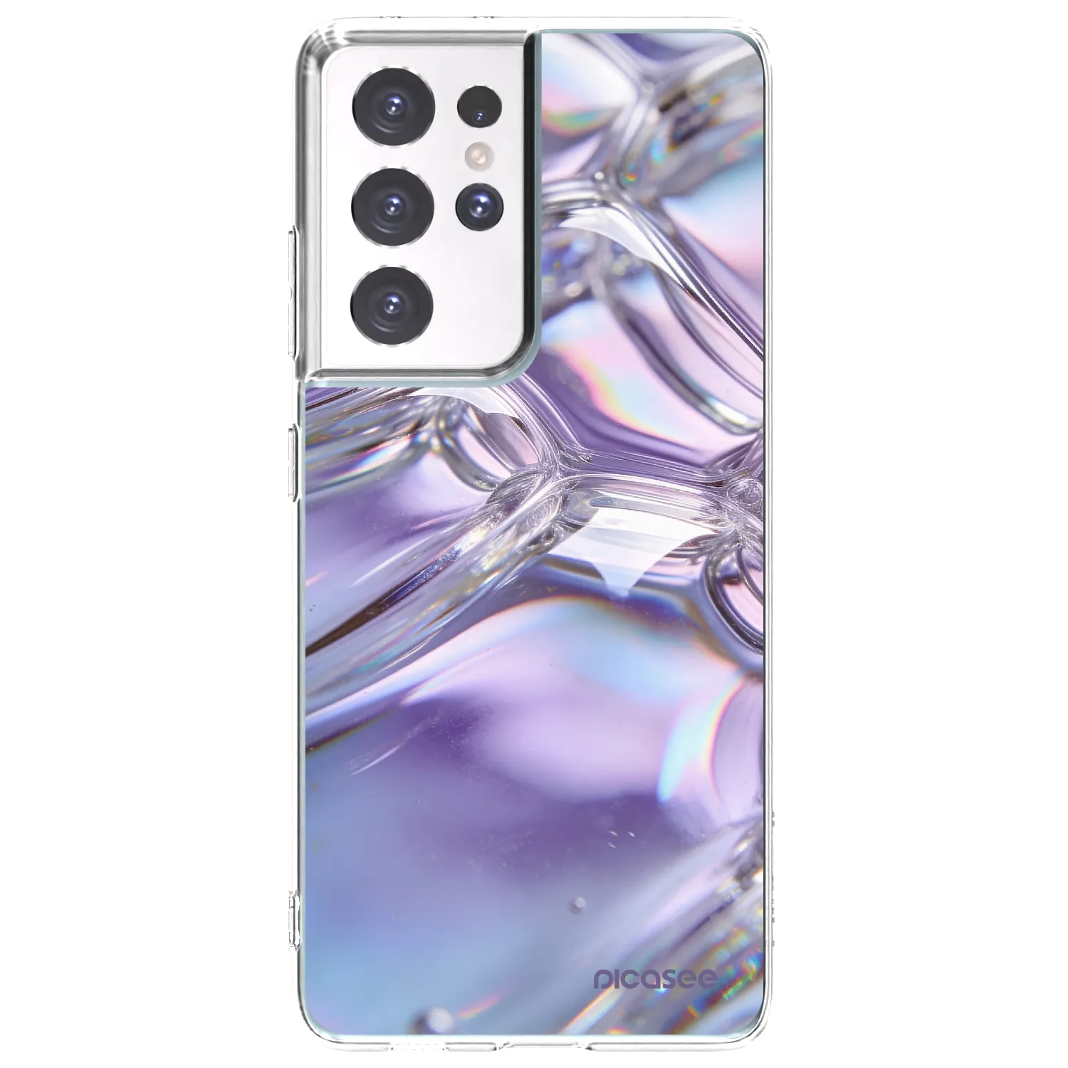 Picasee διαφανής θήκη σιλικόνης Samsung Galaxy S21 Ultra 5G G998B - Iridescent bubbles