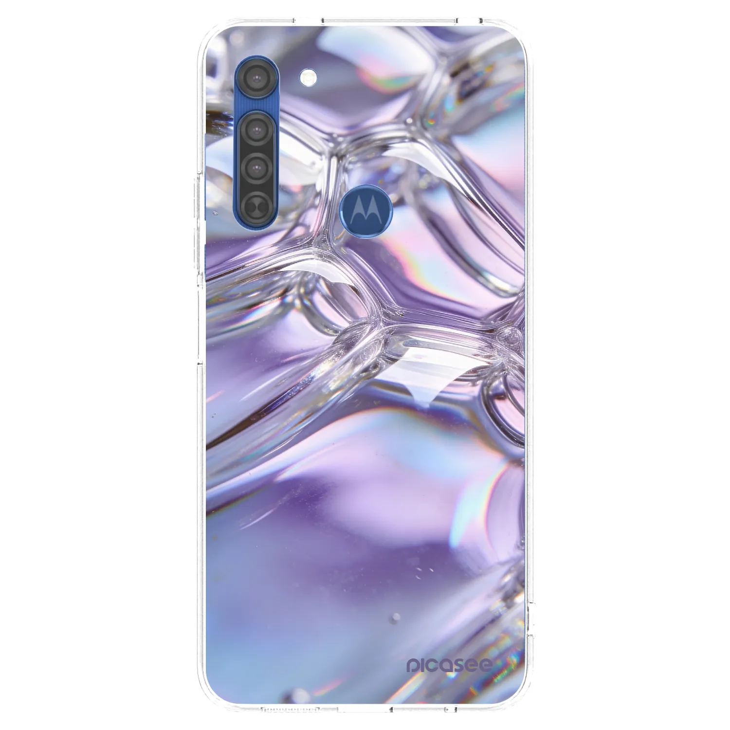 Picasee διαφανής θήκη σιλικόνης Motorola Moto G8 - Iridescent bubbles