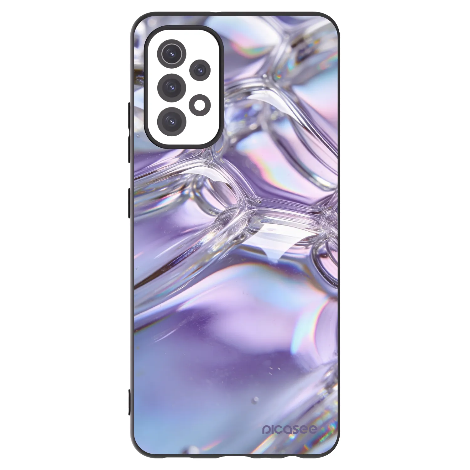 Picasee Μαύρη θήκη σιλικόνης για Samsung Galaxy A32 5G A326B - Iridescent bubbles