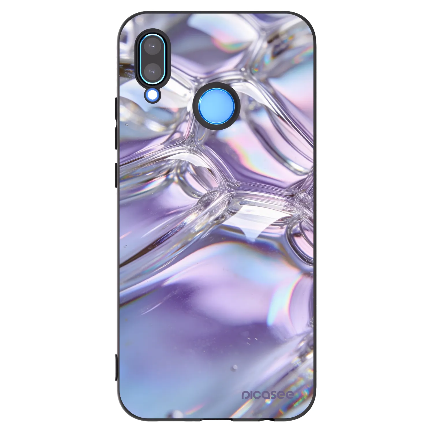Picasee Μαύρη θήκη σιλικόνης για Huawei P20 Lite - Iridescent bubbles
