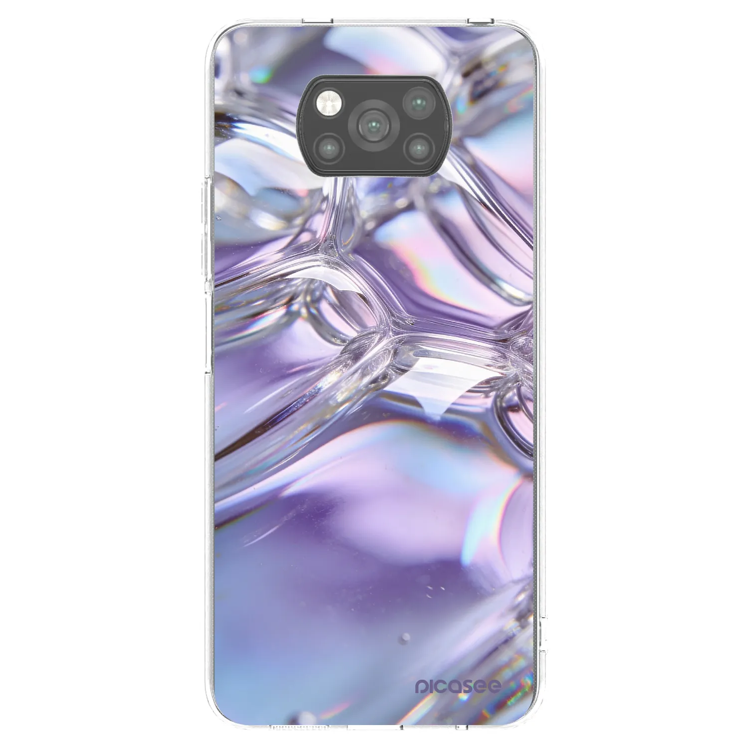 Picasee Μαύρη θήκη σιλικόνης για Xiaomi Poco X3 Pro - Iridescent bubbles