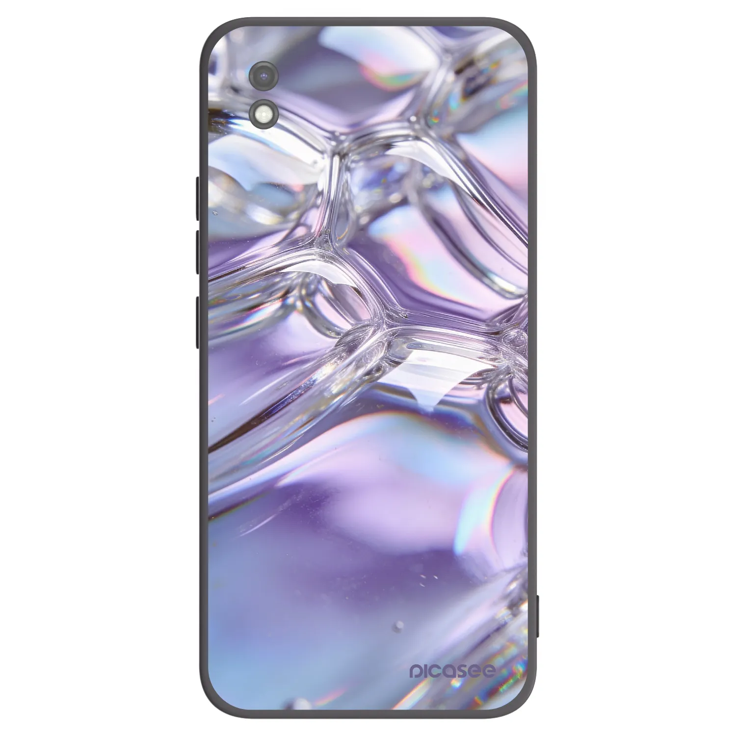 Picasee Μαύρη θήκη σιλικόνης για Xiaomi Redmi 9AT - Iridescent bubbles