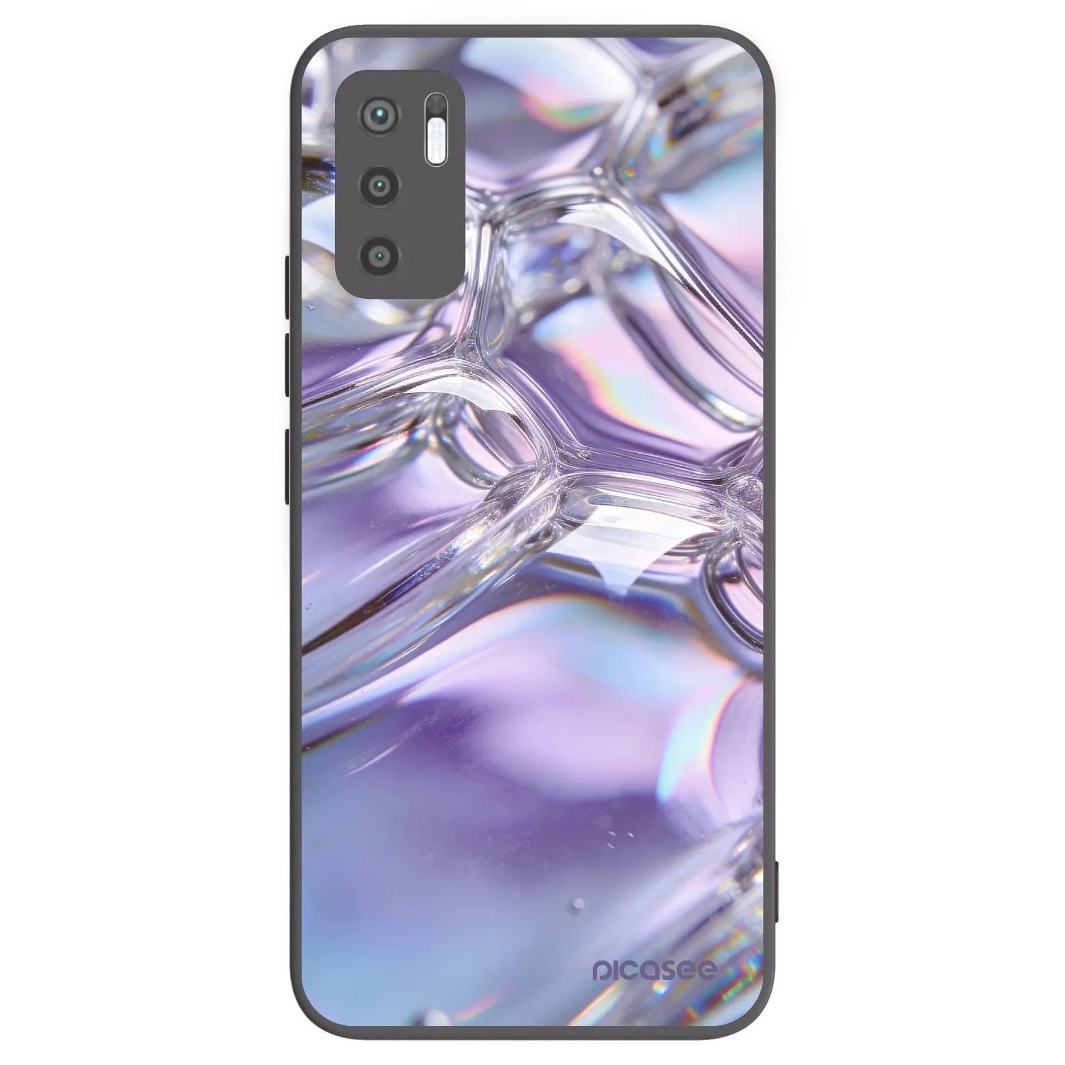 Picasee Μαύρη θήκη σιλικόνης για Xiaomi Redmi Note 10 5G - Iridescent bubbles