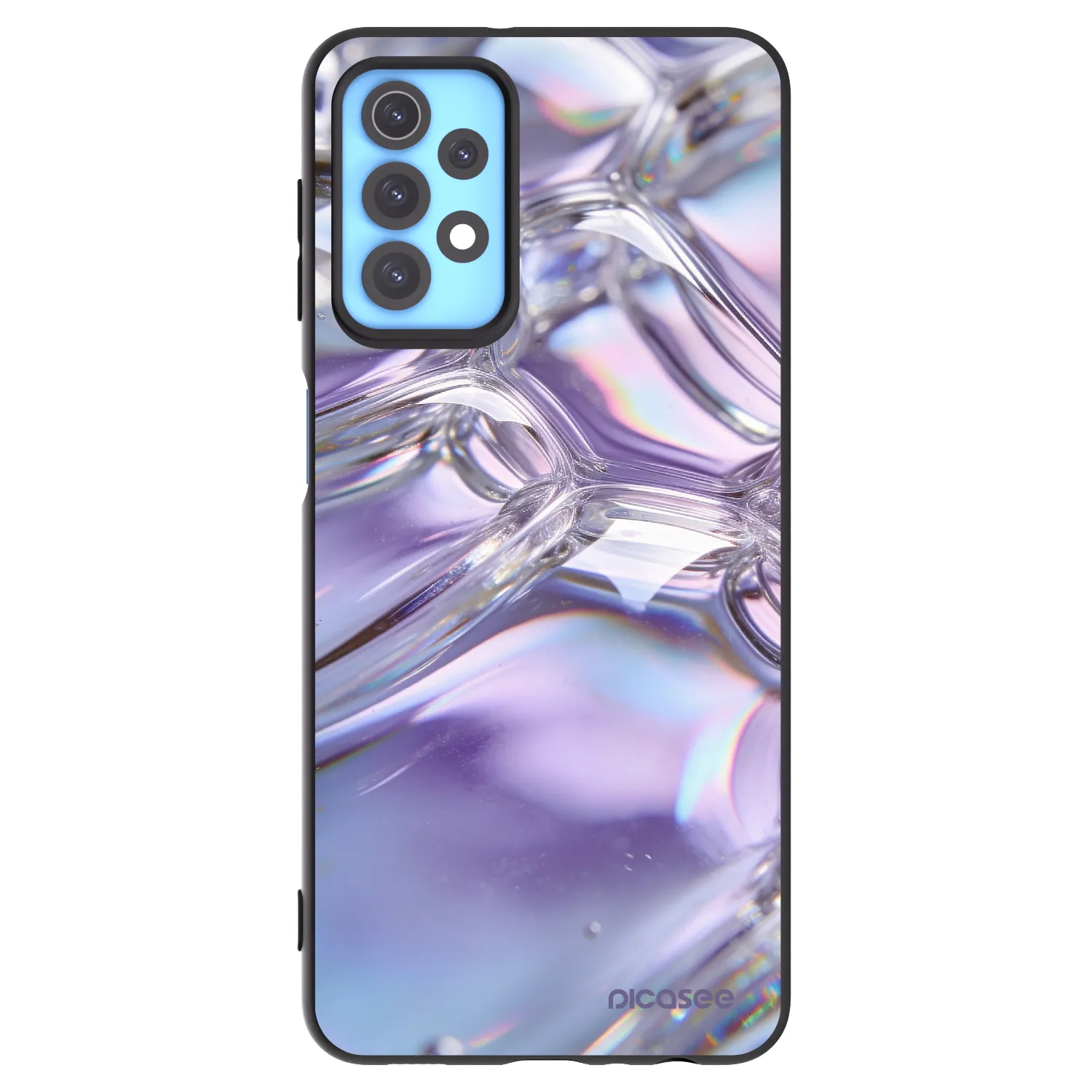 Picasee Μαύρη θήκη σιλικόνης για Samsung Galaxy A32 4G SM-A325F - Iridescent bubbles