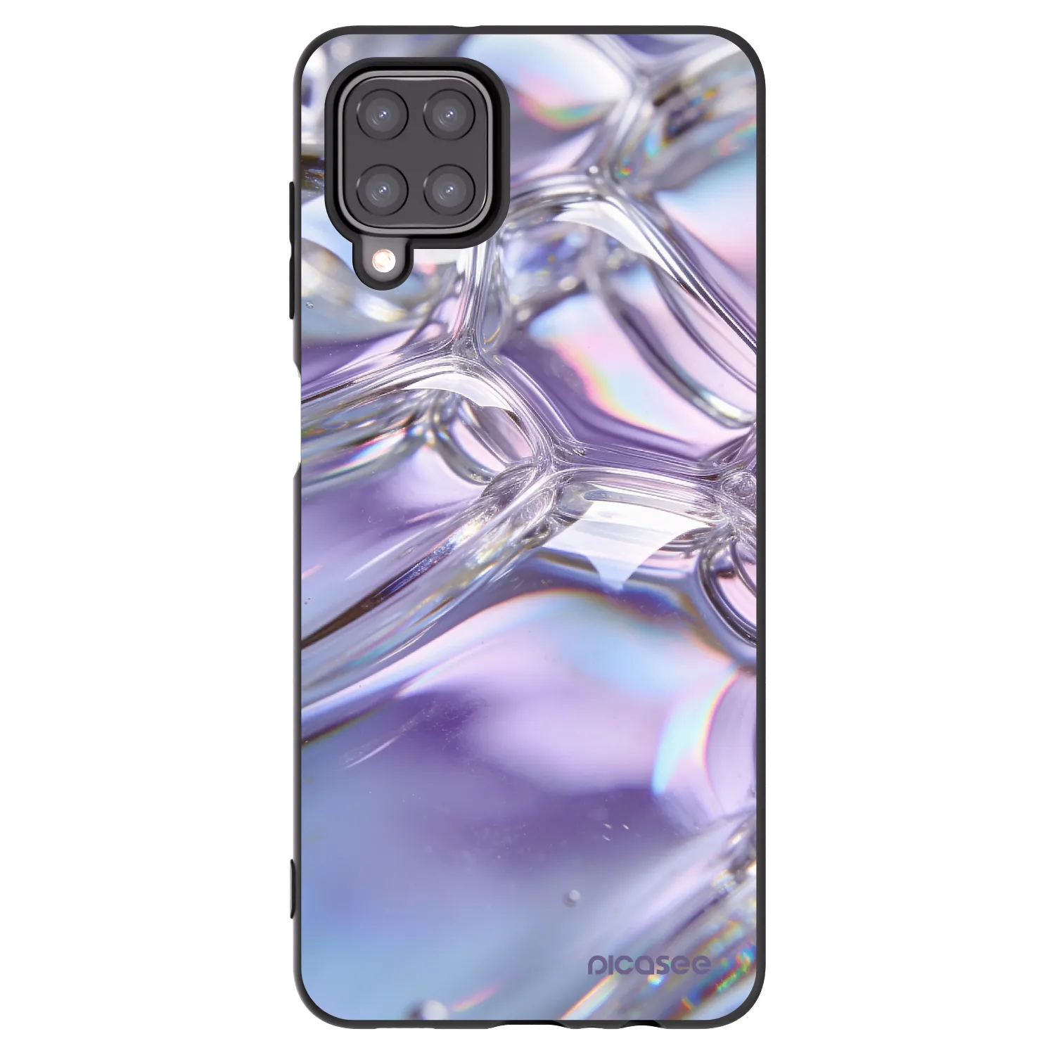 Picasee Μαύρη θήκη σιλικόνης για Samsung Galaxy M12 M127F - Iridescent bubbles