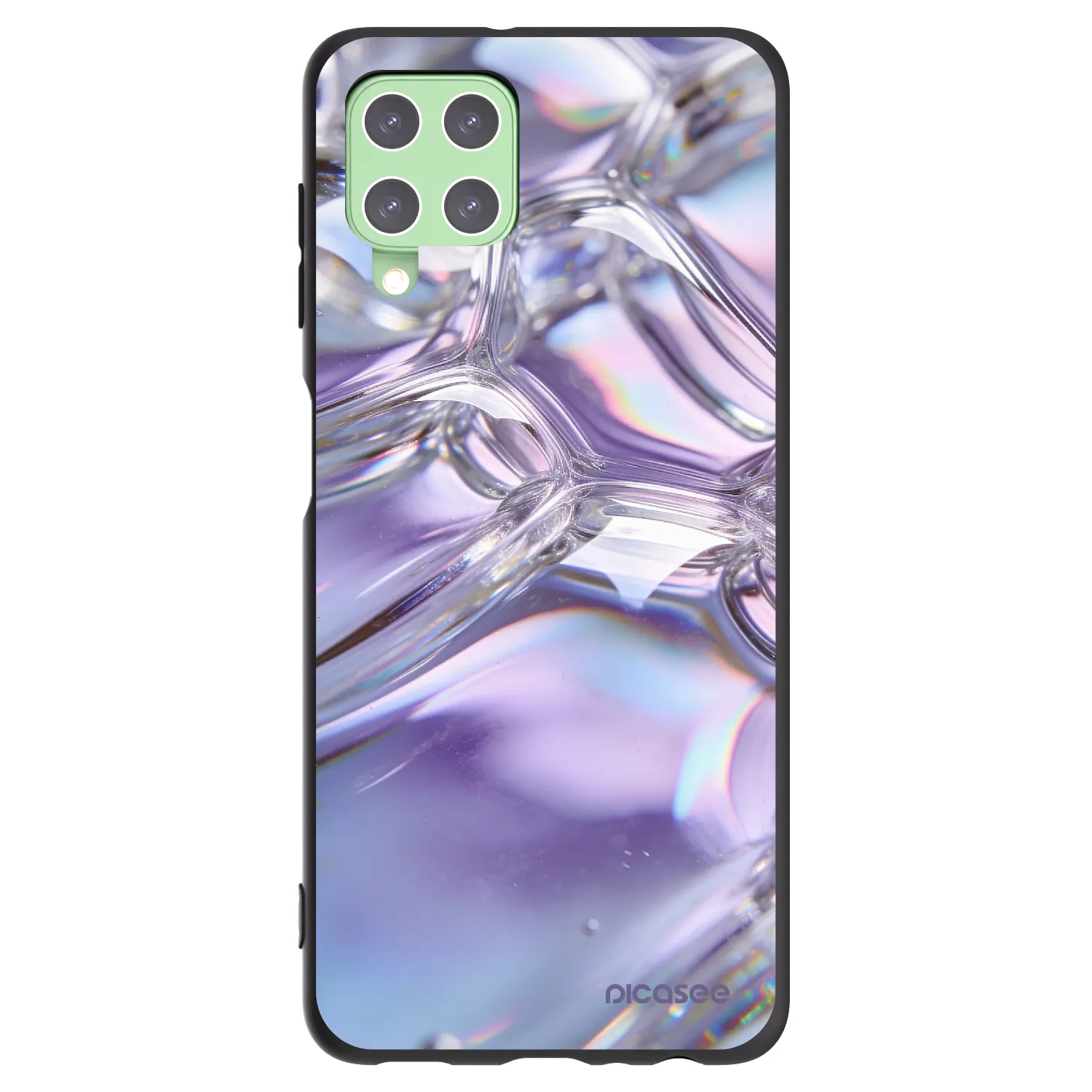 Picasee Μαύρη θήκη σιλικόνης για Samsung Galaxy A22 A225F 4G - Iridescent bubbles