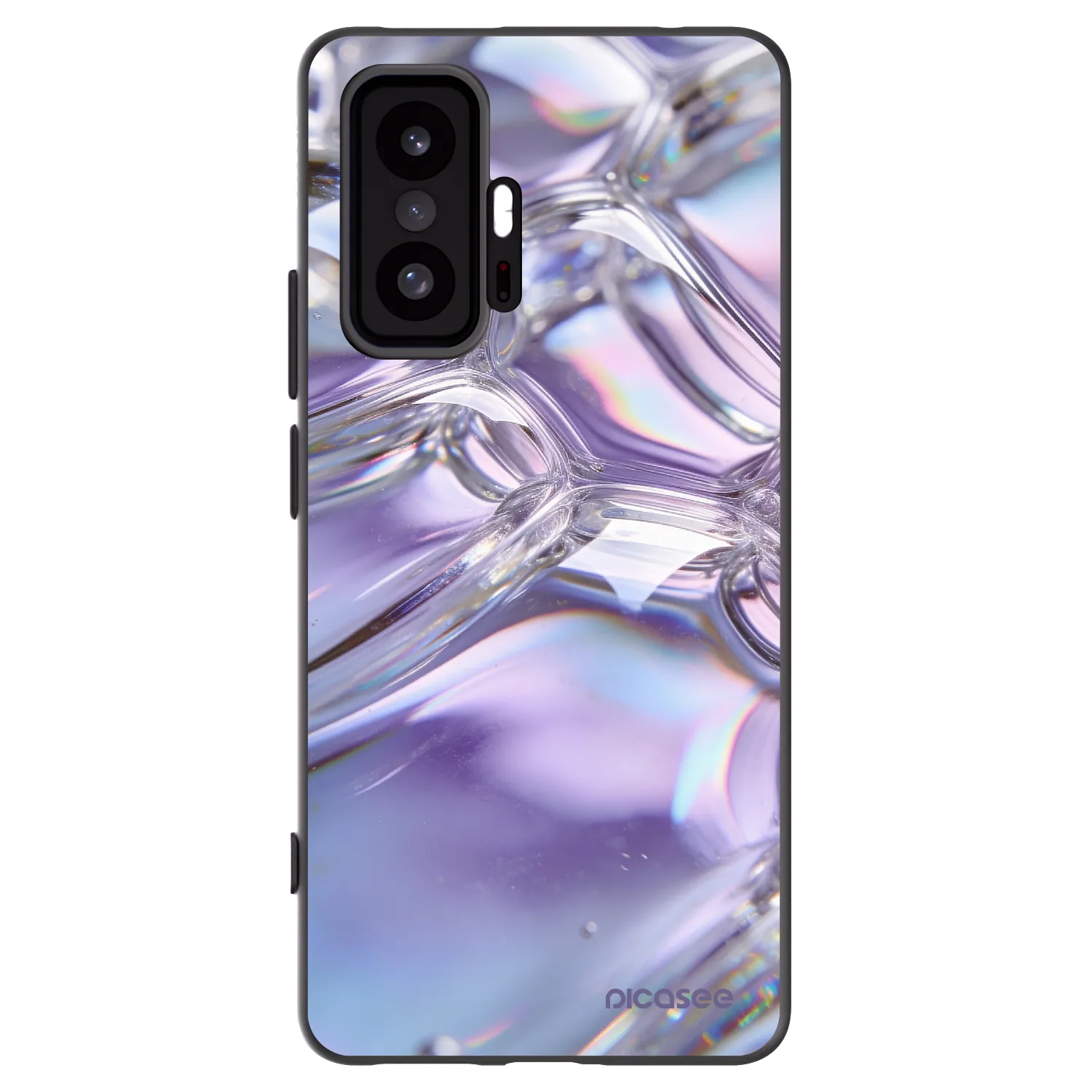 Picasee Μαύρη θήκη σιλικόνης για Xiaomi 11T - Iridescent bubbles