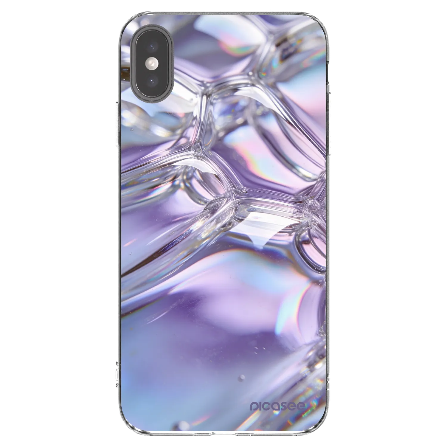 Picasee διαφανής θήκη σιλικόνης Apple iPhone XS Max - Iridescent bubbles