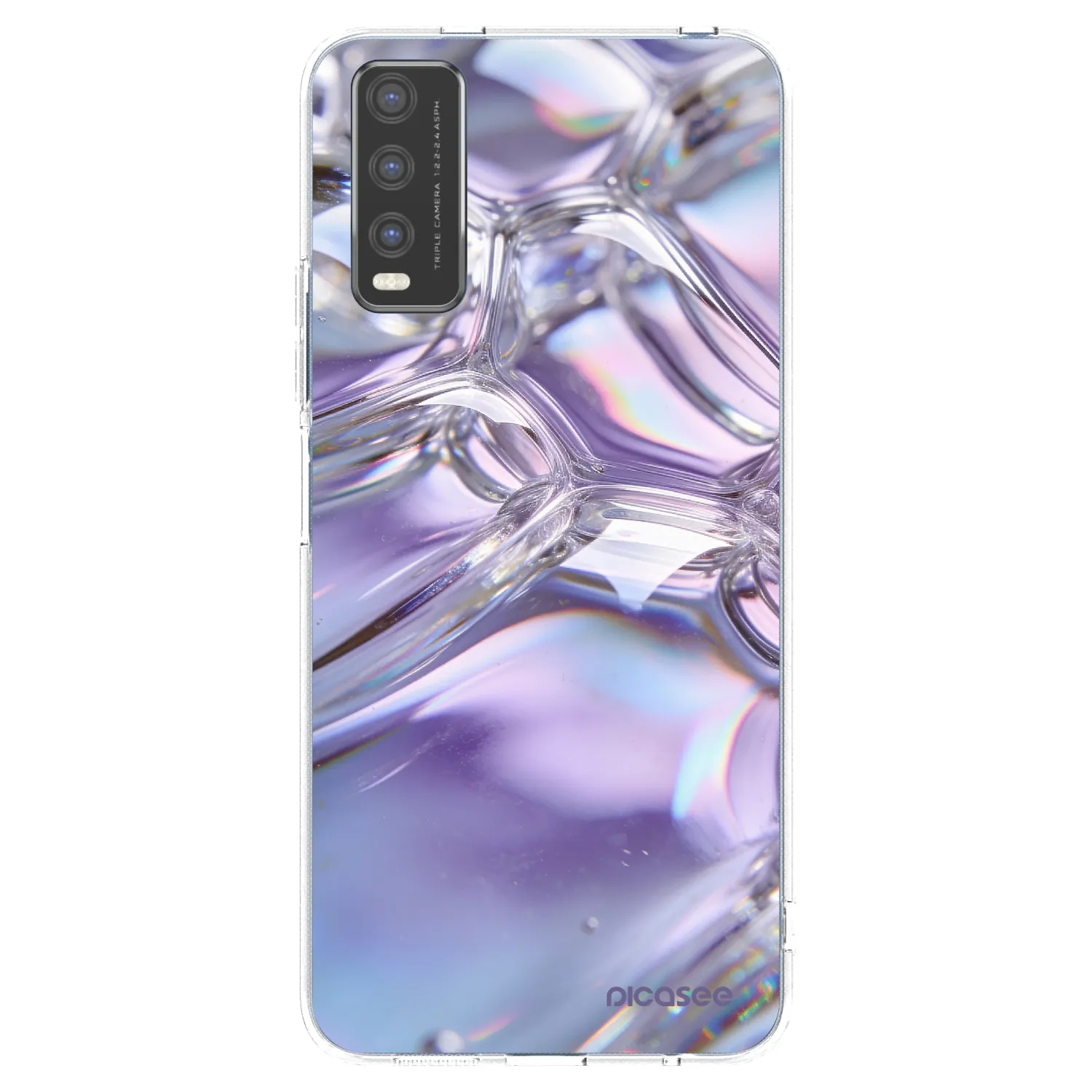 Picasee διαφανής θήκη σιλικόνης Vivo Y20s - Iridescent bubbles