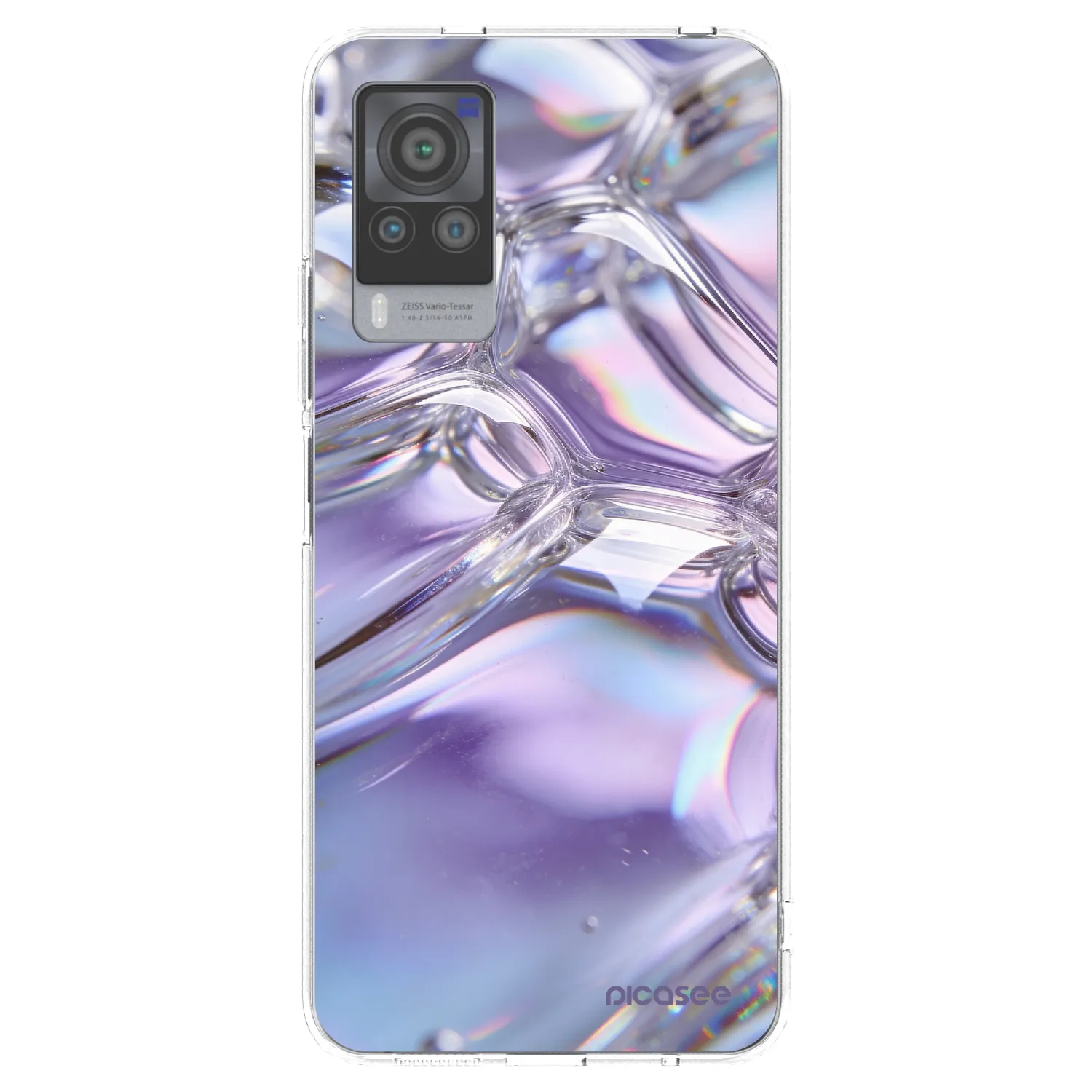 Picasee διαφανής θήκη σιλικόνης Vivo X60 Pro 5G - Iridescent bubbles