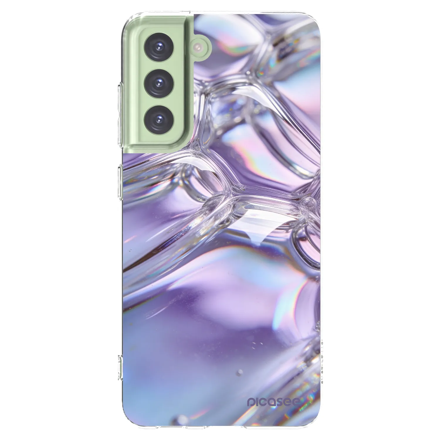 Picasee διαφανής θήκη σιλικόνης Samsung Galaxy S21 FE 5G - Iridescent bubbles