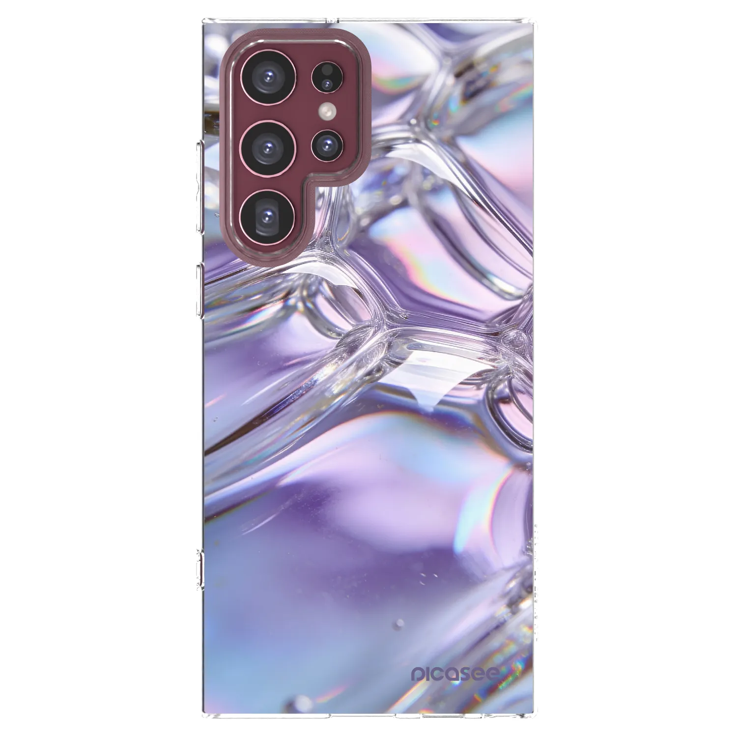 Picasee διαφανής θήκη σιλικόνης Samsung Galaxy S22 Ultra 5G - Iridescent bubbles