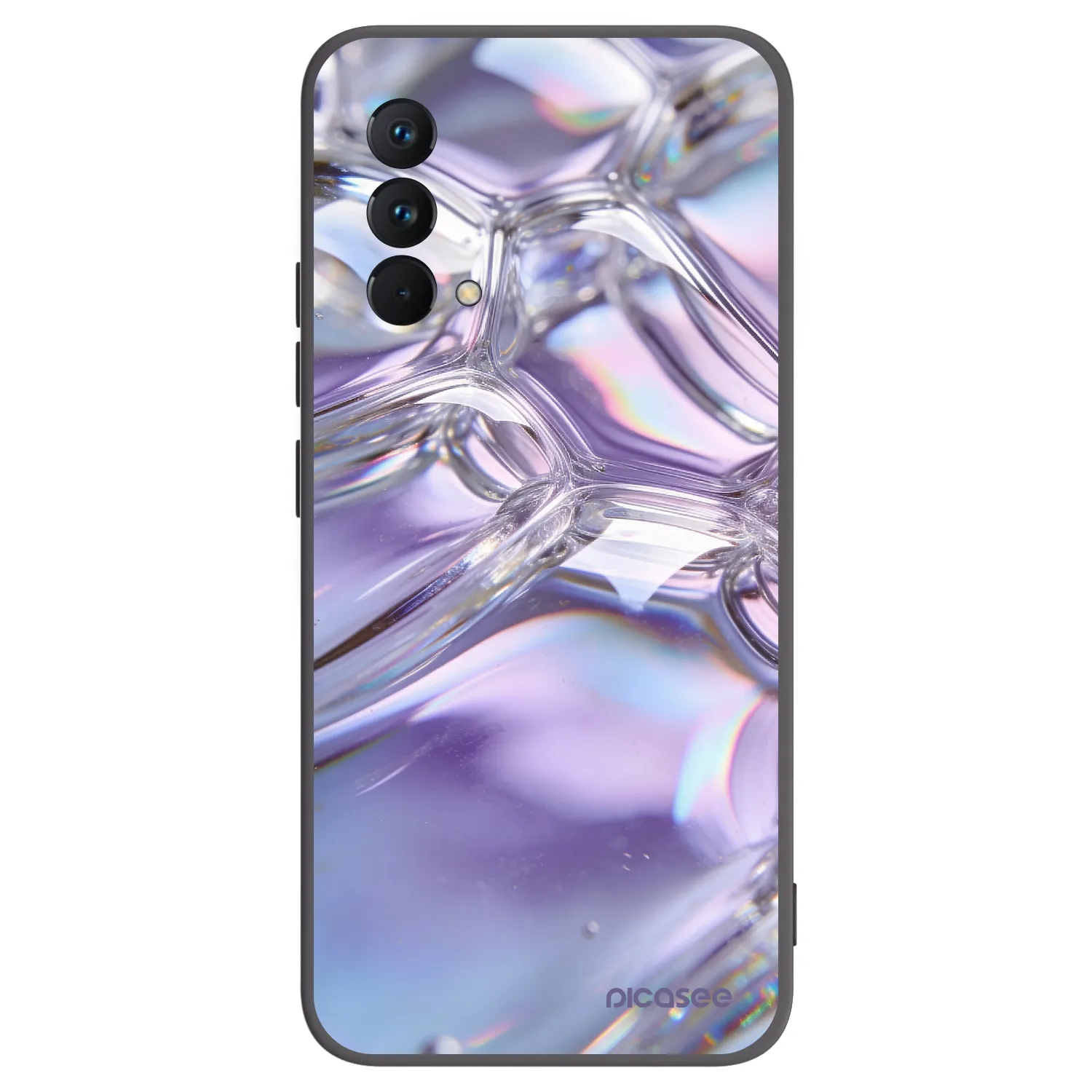 Picasee Μαύρη θήκη σιλικόνης για Realme GT Master Edition 5G - Iridescent bubbles