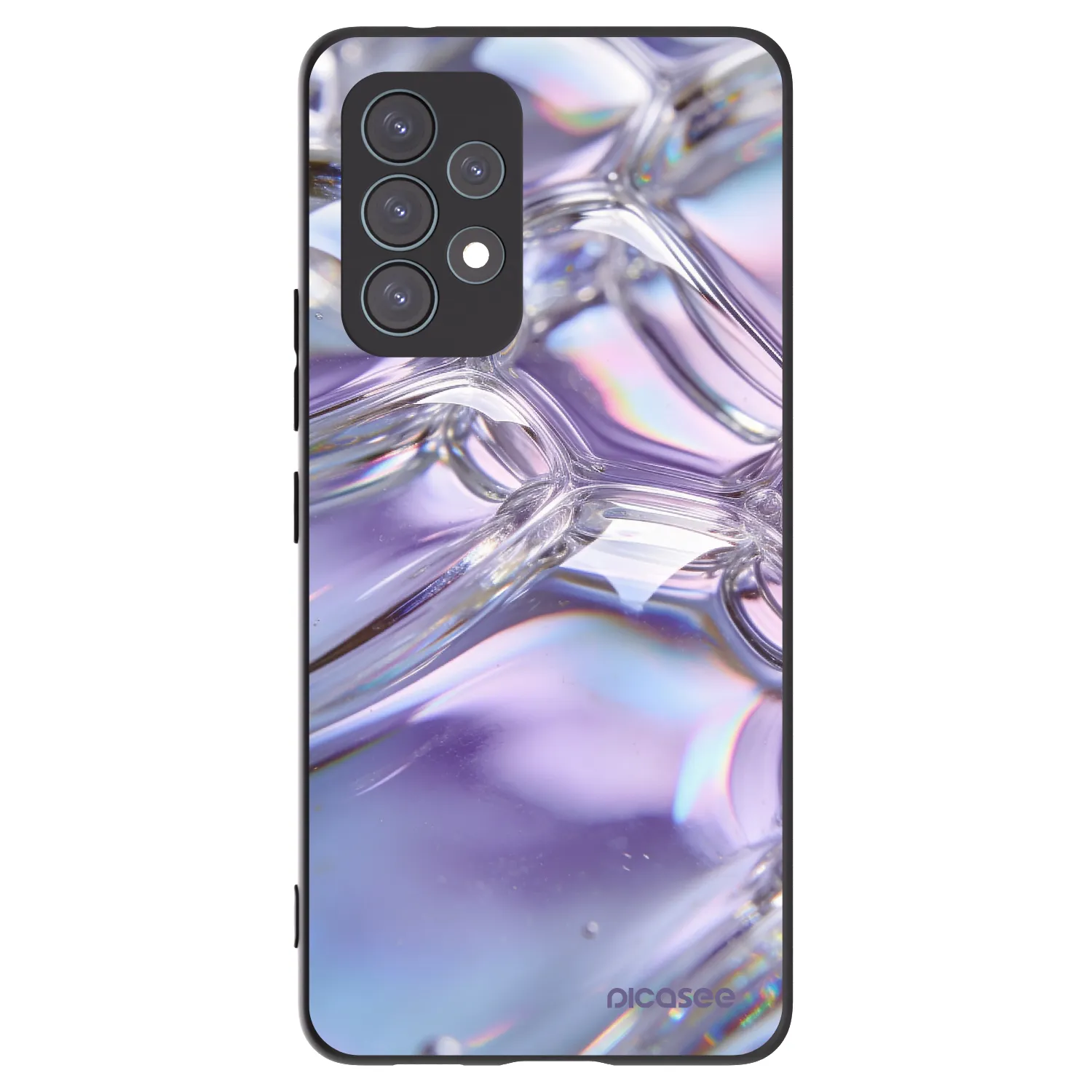 Picasee Μαύρη θήκη σιλικόνης για Samsung Galaxy A53 5G A536 - Iridescent bubbles