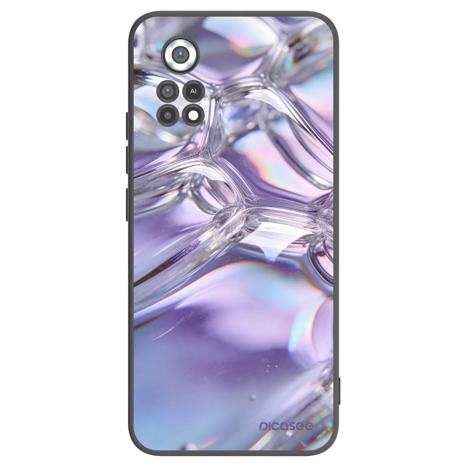 Picasee Μαύρη θήκη σιλικόνης για Xiaomi Poco X4 Pro 5G - Iridescent bubbles