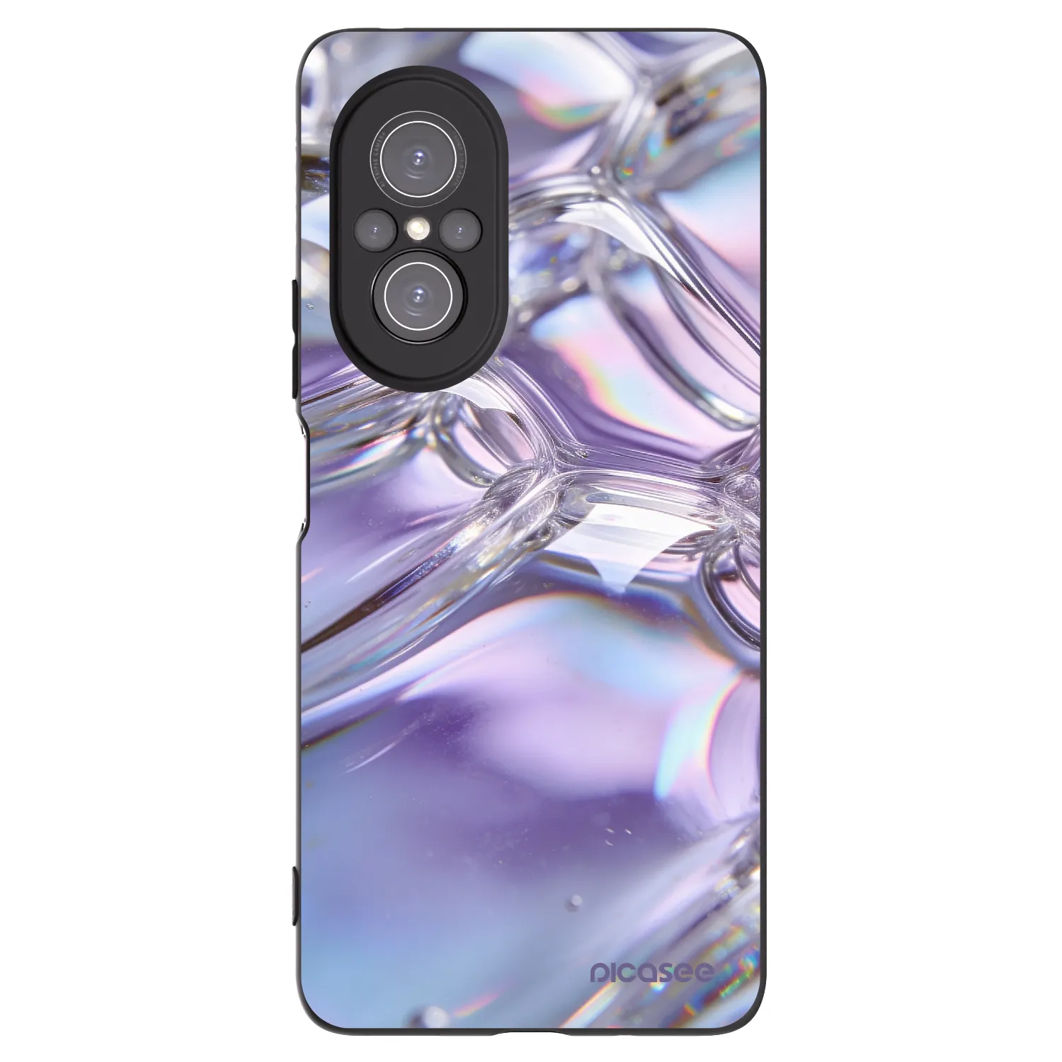 Picasee Μαύρη θήκη σιλικόνης για Huawei Nova 9 SE - Iridescent bubbles