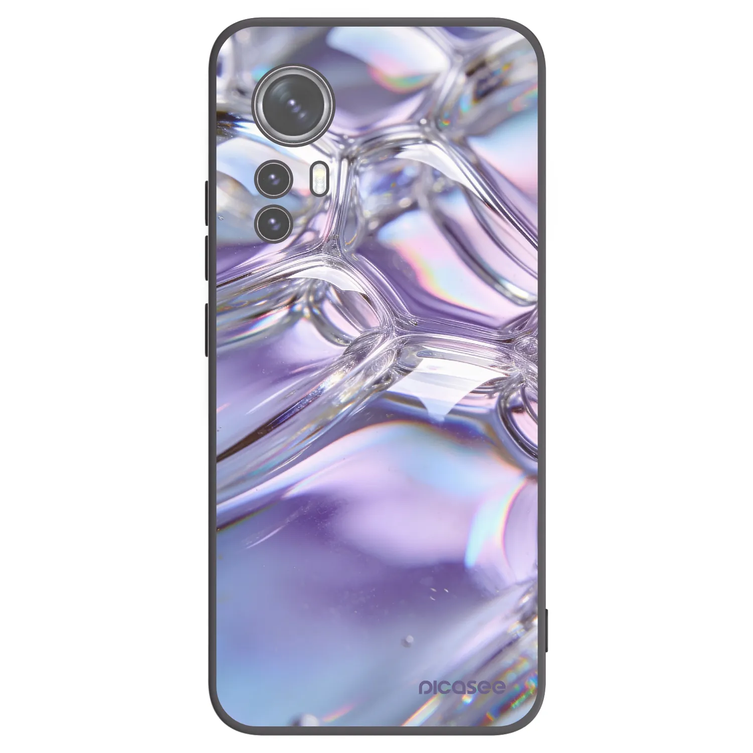 Picasee Μαύρη θήκη σιλικόνης για Xiaomi 12 - Iridescent bubbles