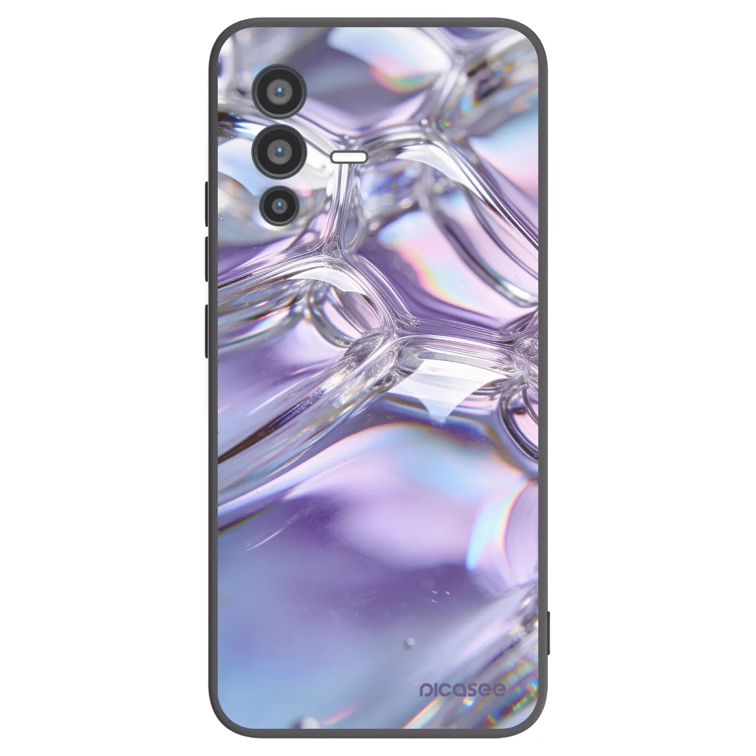 Picasee Μαύρη θήκη σιλικόνης για Vivo V23 5G - Iridescent bubbles
