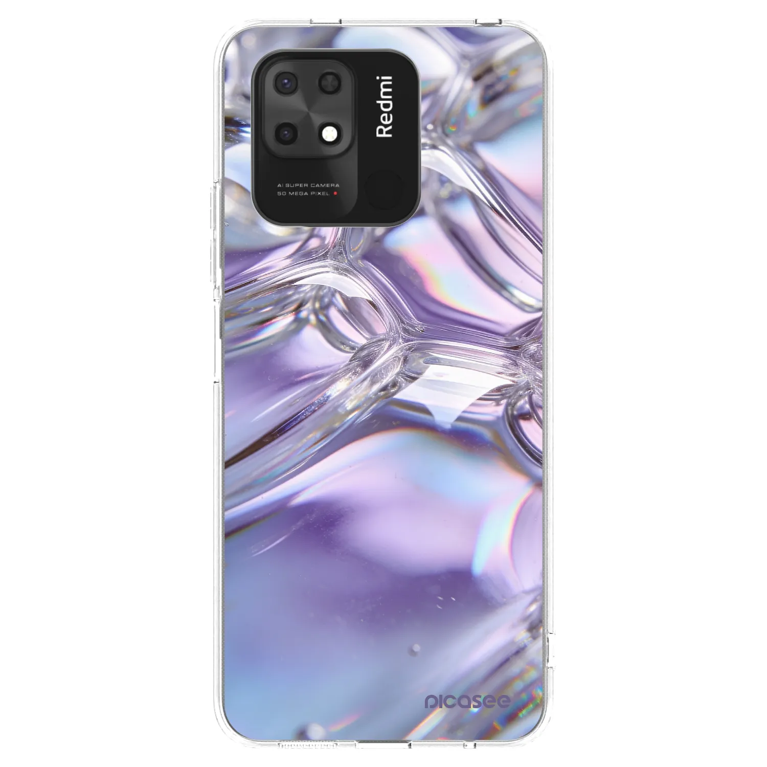 Picasee διαφανής θήκη σιλικόνης Xiaomi Redmi 10C - Iridescent bubbles