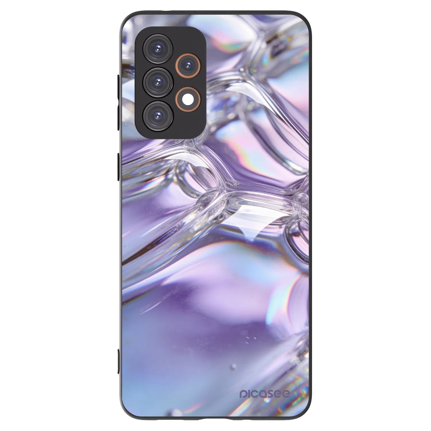 Picasee Μαύρη θήκη σιλικόνης για Samsung Galaxy A33 5G A336 - Iridescent bubbles