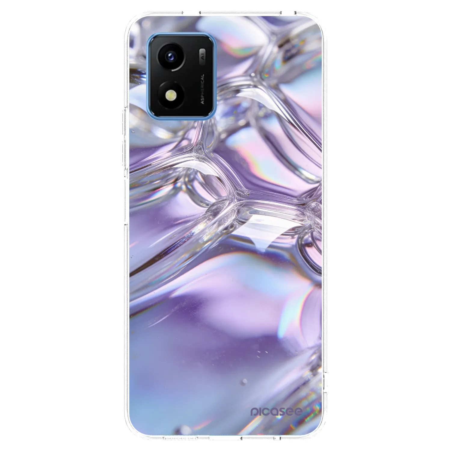 Picasee διαφανής θήκη σιλικόνης Vivo Y01 - Iridescent bubbles