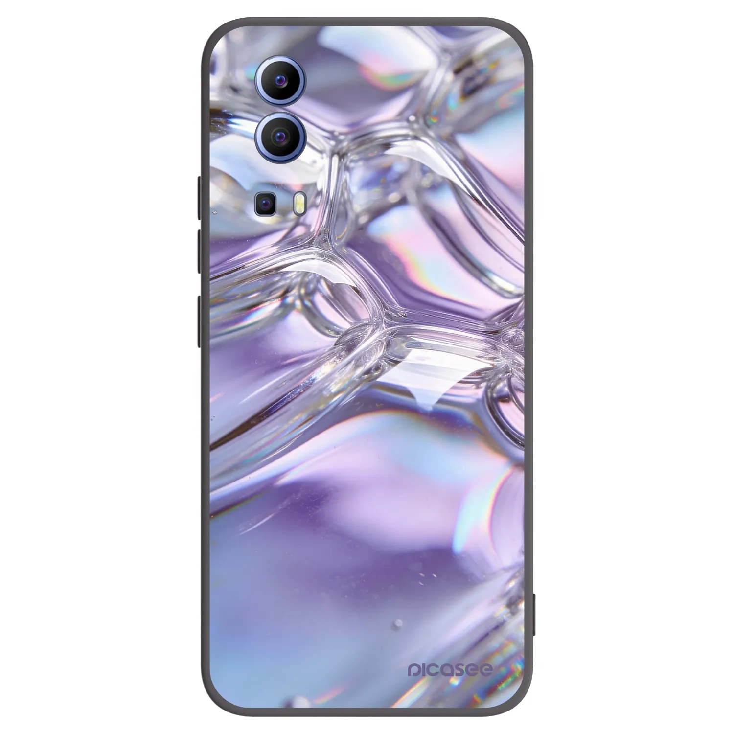 Picasee Μαύρη θήκη σιλικόνης για Vivo Y52 5G - Iridescent bubbles