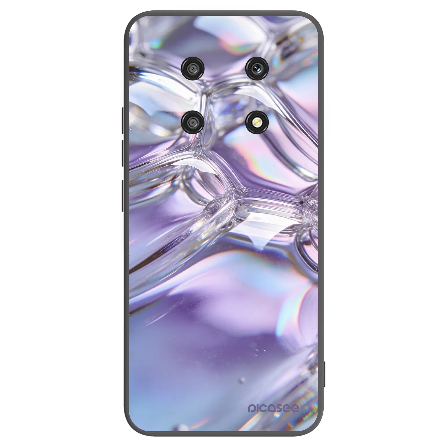 Picasee Μαύρη θήκη σιλικόνης για Honor Magic4 Lite 5G - Iridescent bubbles
