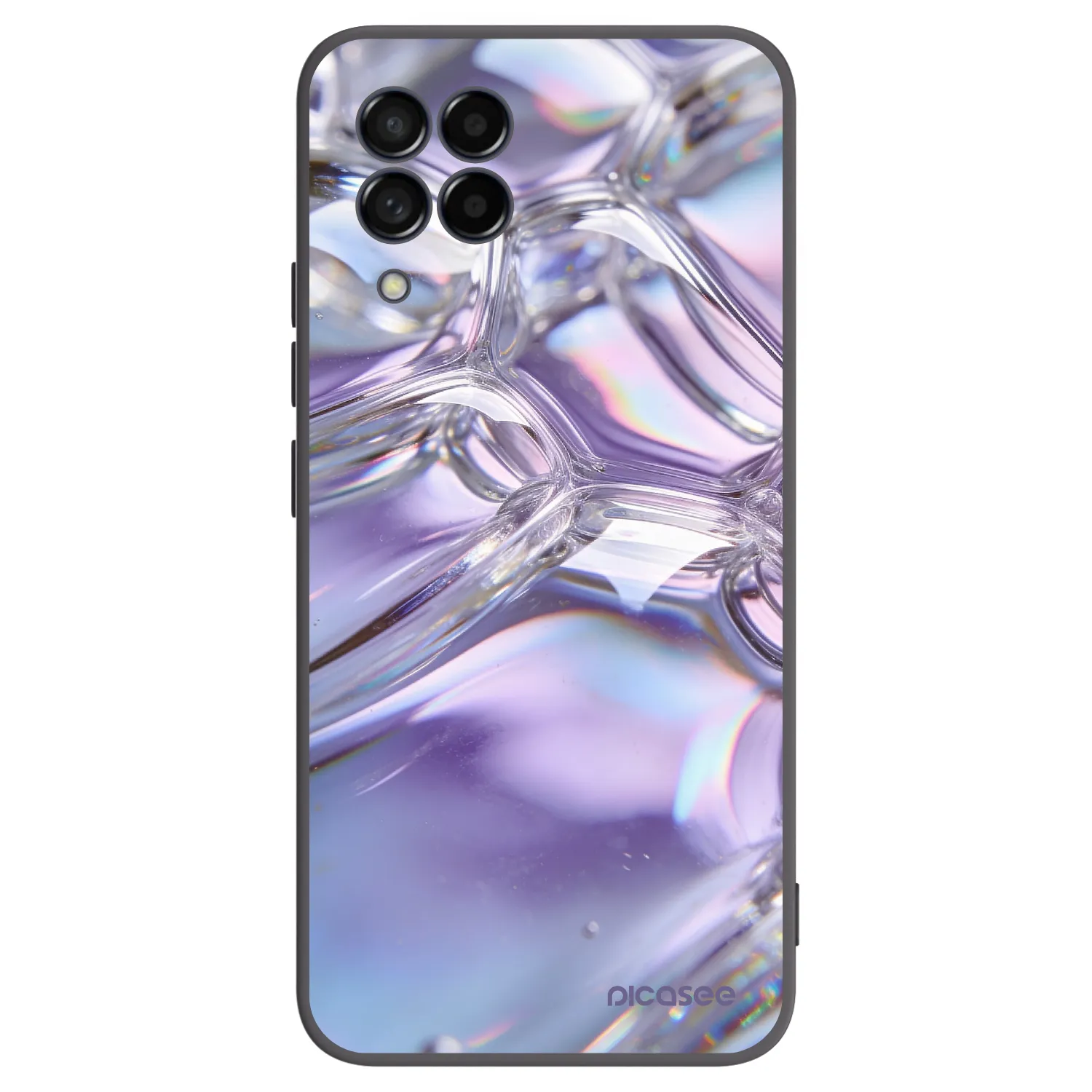 Picasee Μαύρη θήκη σιλικόνης για Samsung Galaxy M53 5G - Iridescent bubbles