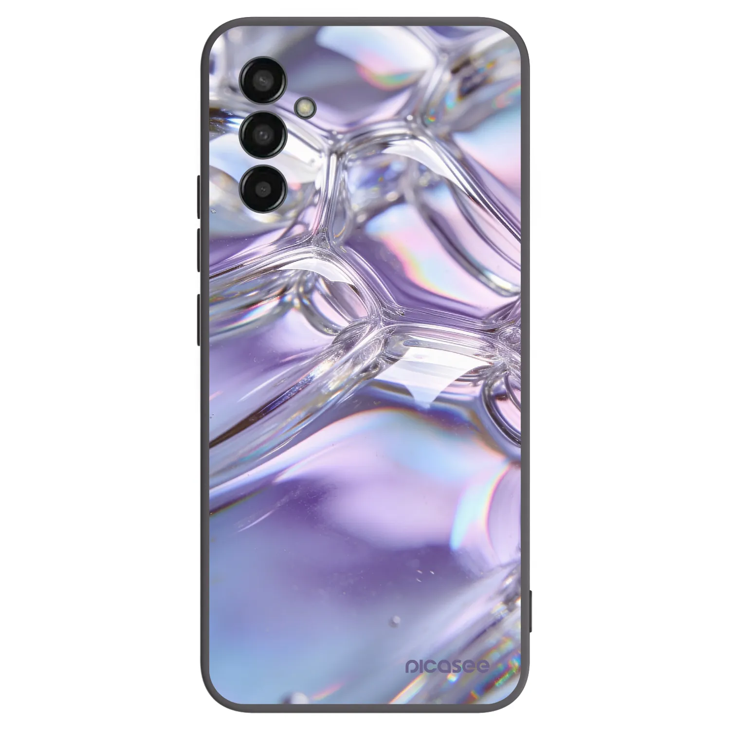Picasee Μαύρη θήκη σιλικόνης για Samsung Galaxy M13 M135F - Iridescent bubbles