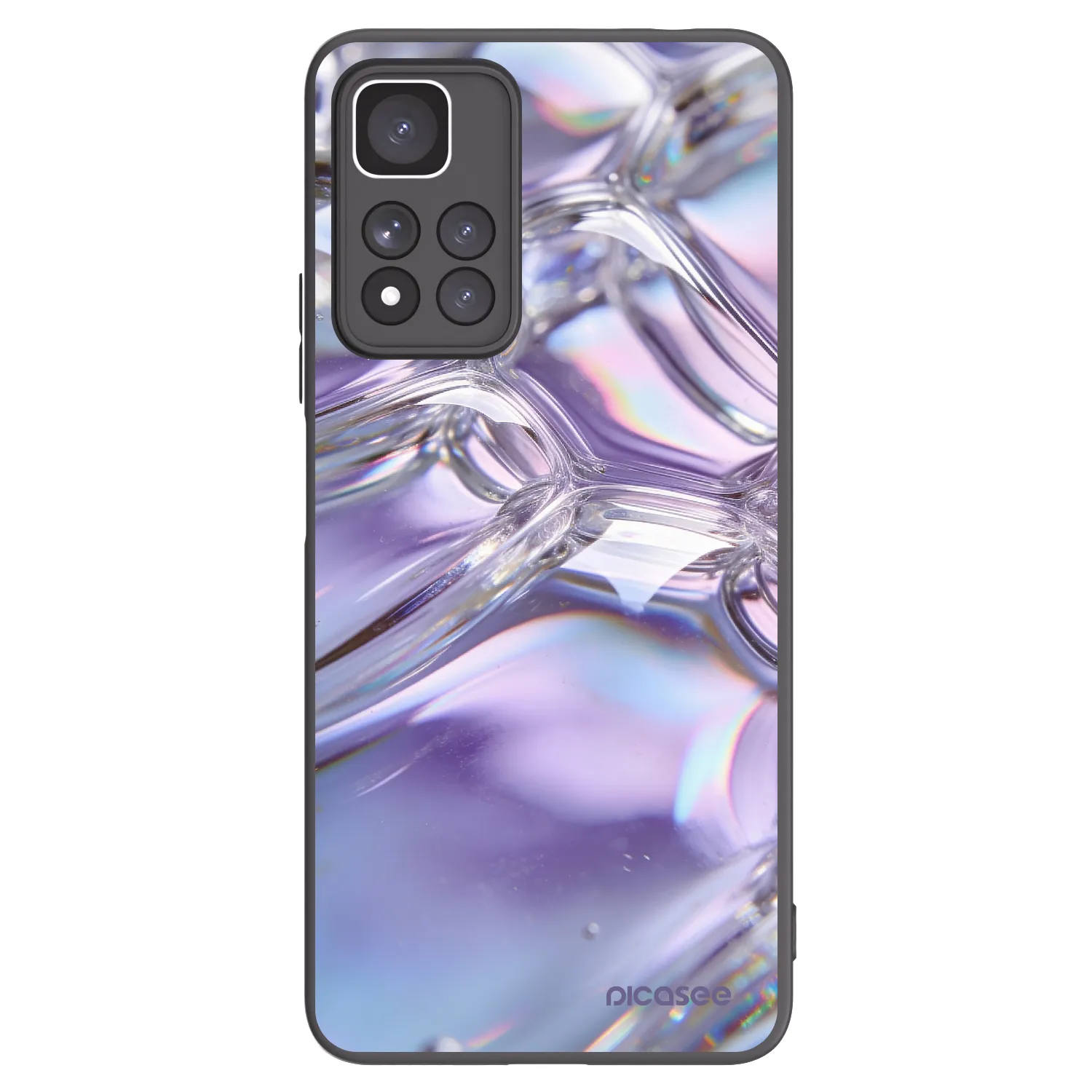 Picasee Μαύρη θήκη σιλικόνης για Xiaomi Redmi Note 11 Pro+ 5G - Iridescent bubbles