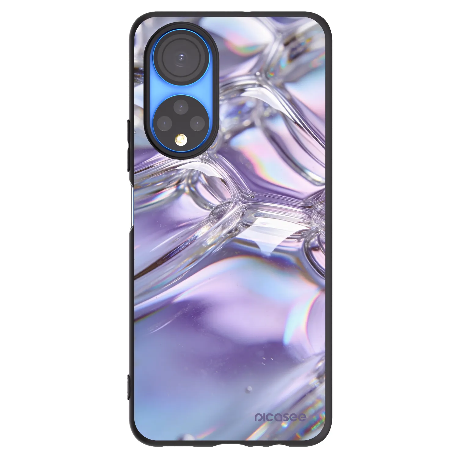 Picasee Μαύρη θήκη σιλικόνης για Honor X7 - Iridescent bubbles
