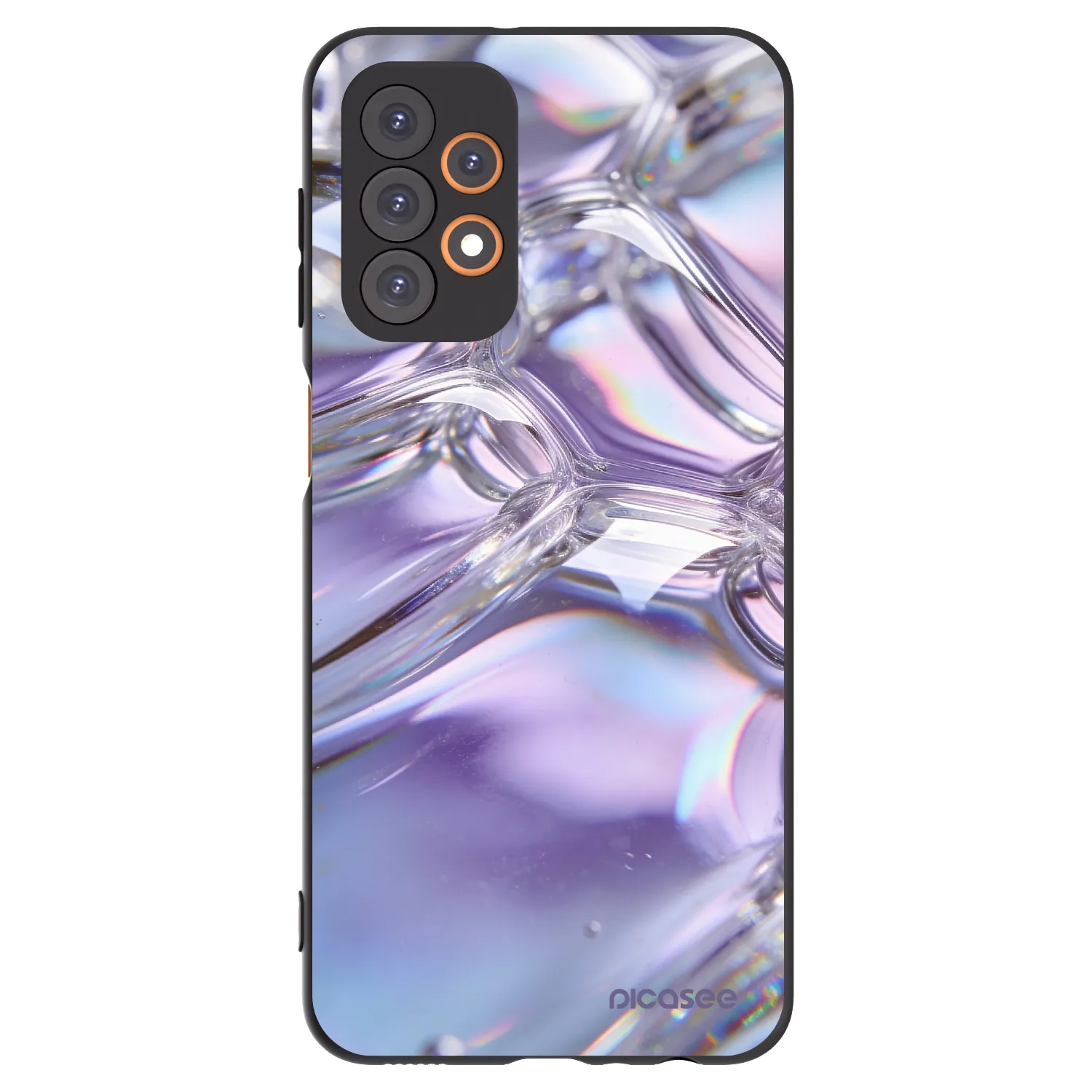 Picasee Μαύρη θήκη σιλικόνης για Samsung Galaxy A23 A235F 4G - Iridescent bubbles