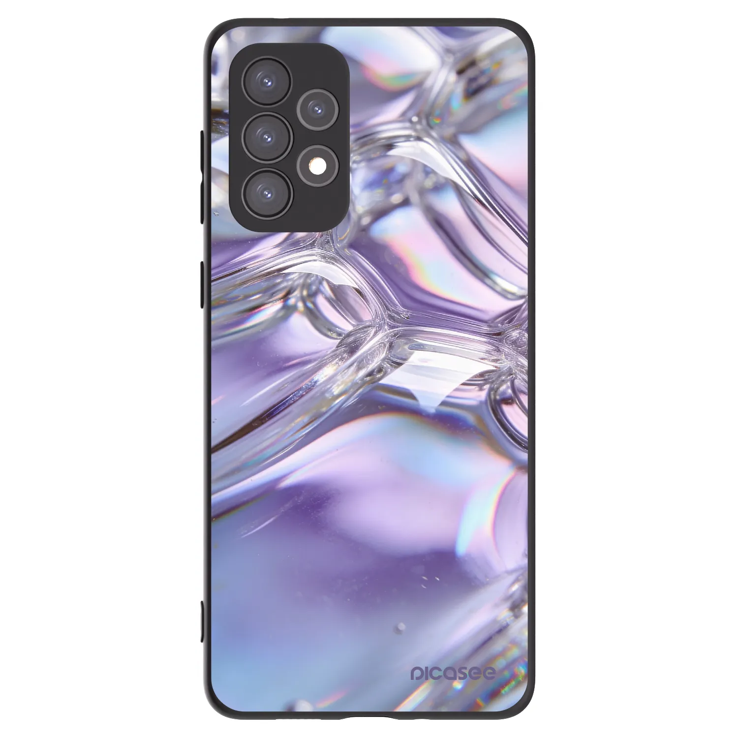 Picasee Μαύρη θήκη σιλικόνης για Samsung Galaxy A73 5G - Iridescent bubbles