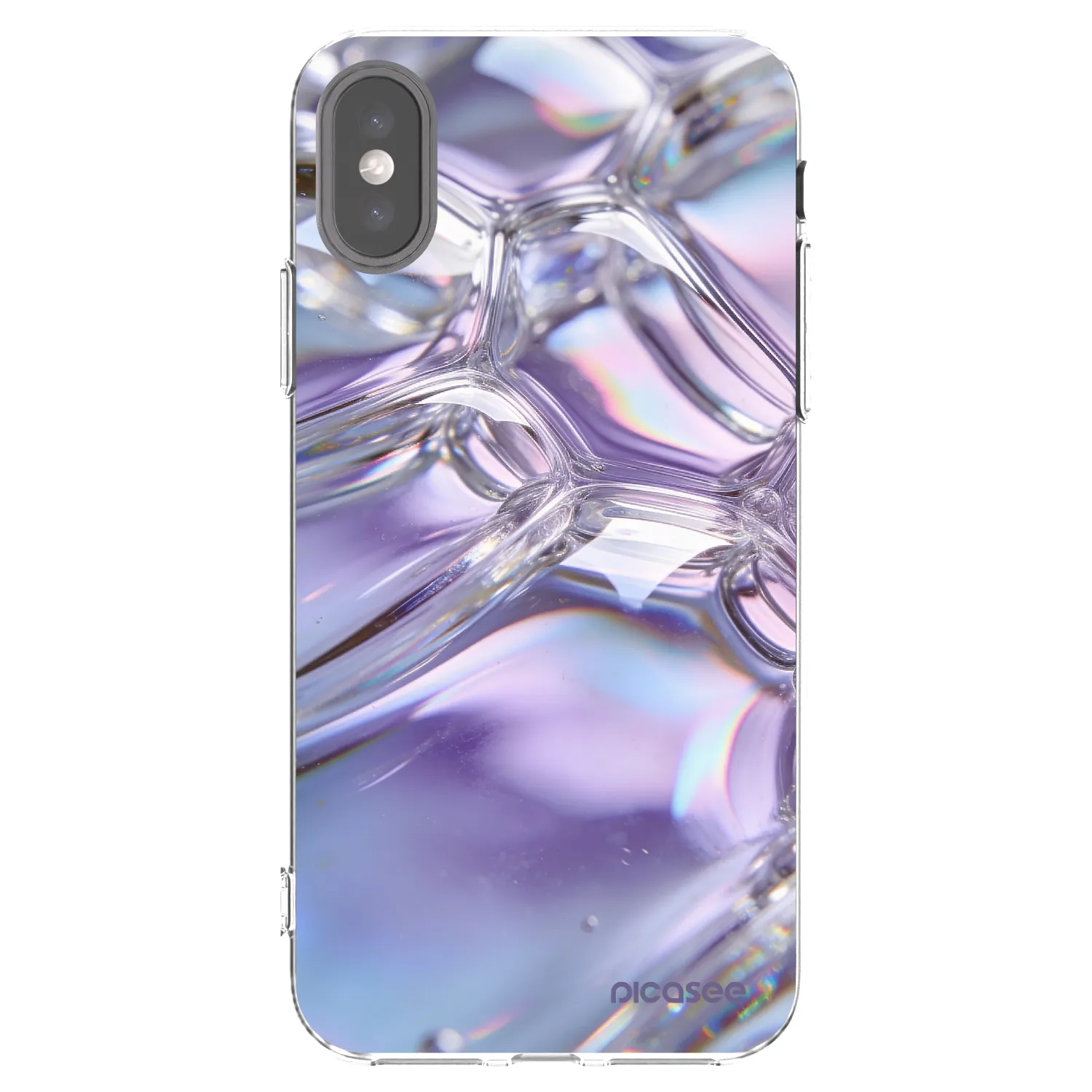 Picasee διαφανής θήκη σιλικόνης Apple iPhone X/XS - Iridescent bubbles