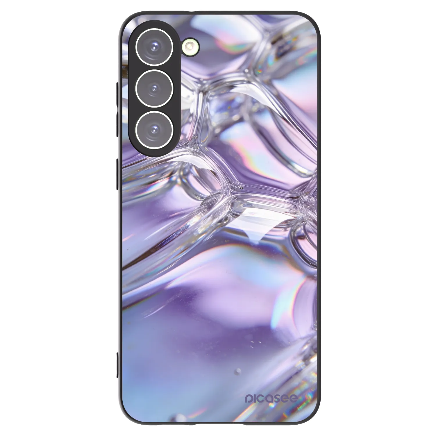 Picasee Μαύρη θήκη σιλικόνης για Samsung Galaxy S23+ 5G - Iridescent bubbles