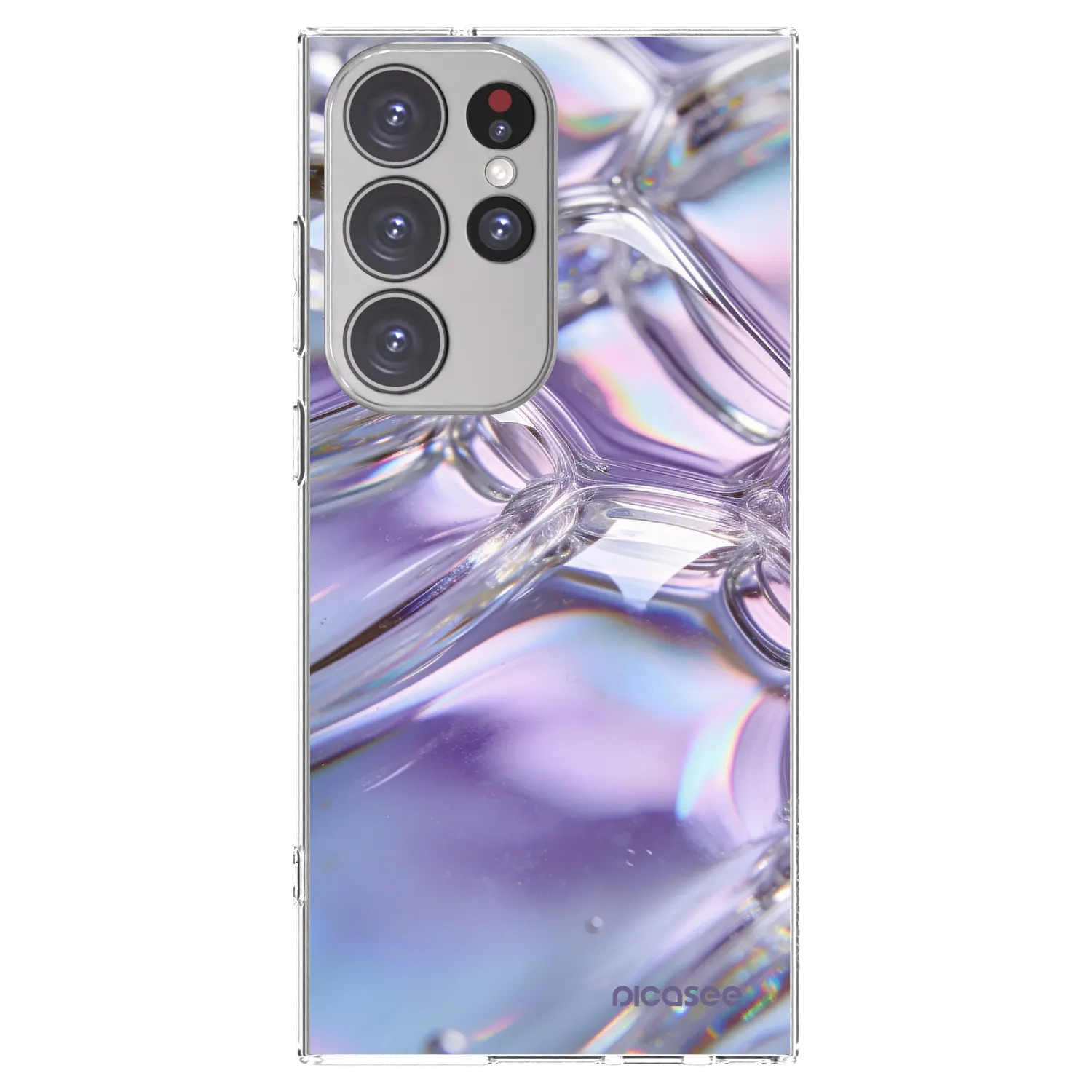 Picasee διαφανής θήκη σιλικόνης Samsung Galaxy S23 Ultra 5G - Iridescent bubbles