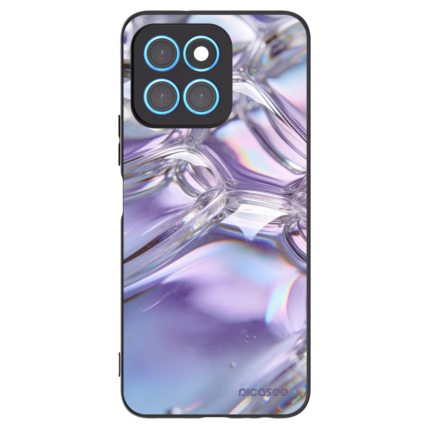 Picasee Μαύρη θήκη σιλικόνης για Honor X6 - Iridescent bubbles