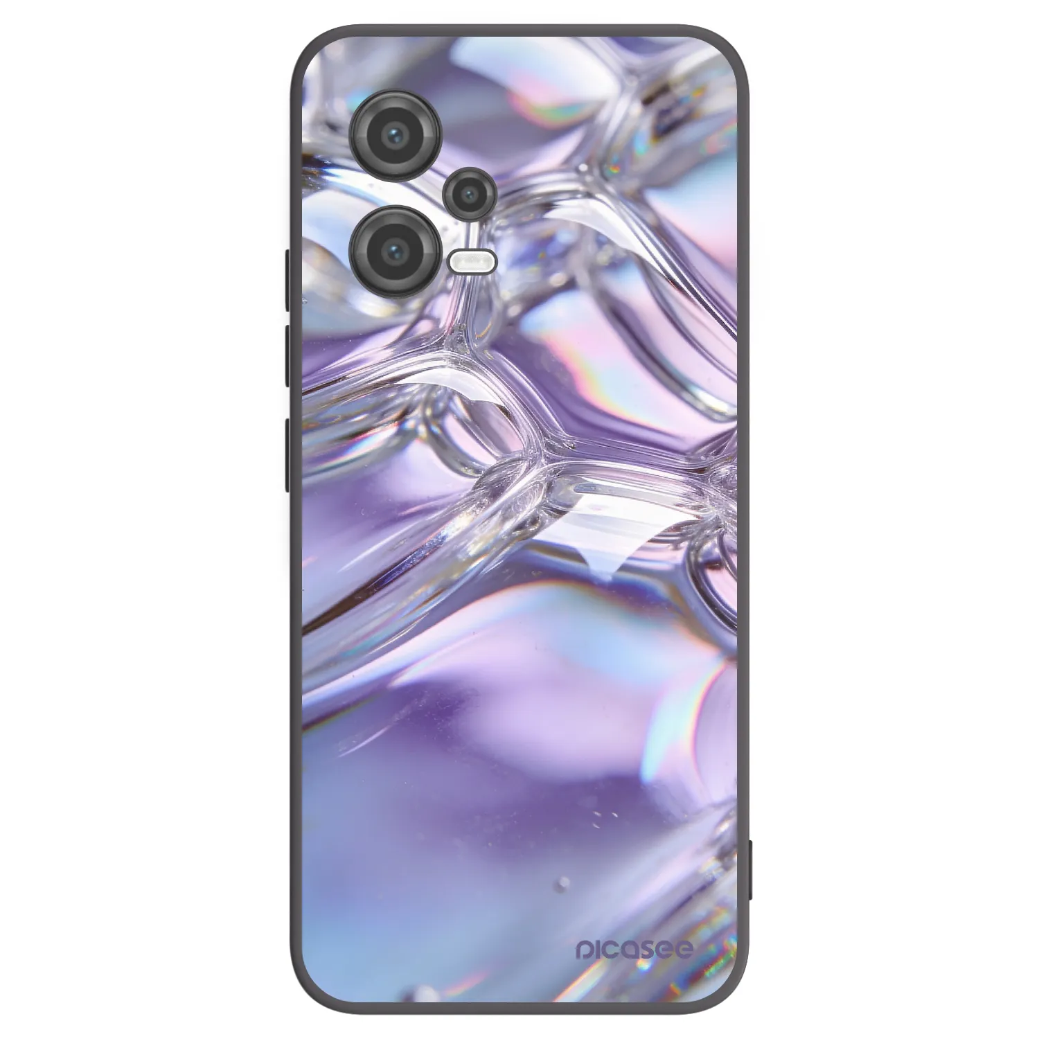Picasee Μαύρη θήκη σιλικόνης για Xiaomi Poco X5 - Iridescent bubbles