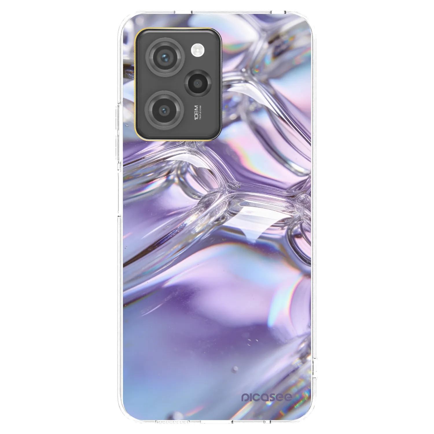 Picasee Μαύρη θήκη σιλικόνης για Xiaomi Poco X5 Pro - Iridescent bubbles
